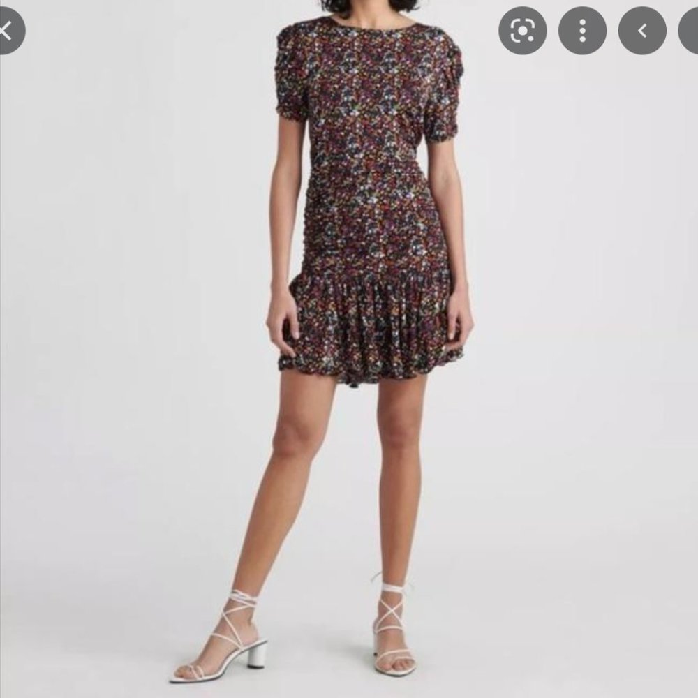 🔥Sales - Tanya Taylor Ruched Effie Bodycon Dress in Confetti Print - Size 4